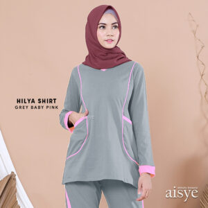 AISYE - HILYA SHIRT GREY BABY PINK