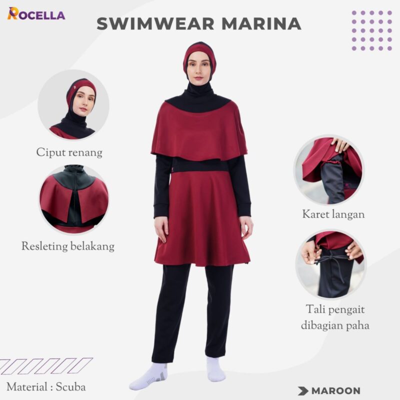 ROCELLA - SWIMWEAR MARINA MAROON