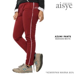 AISYE - AZUMI PANTS MAROON WHITE
