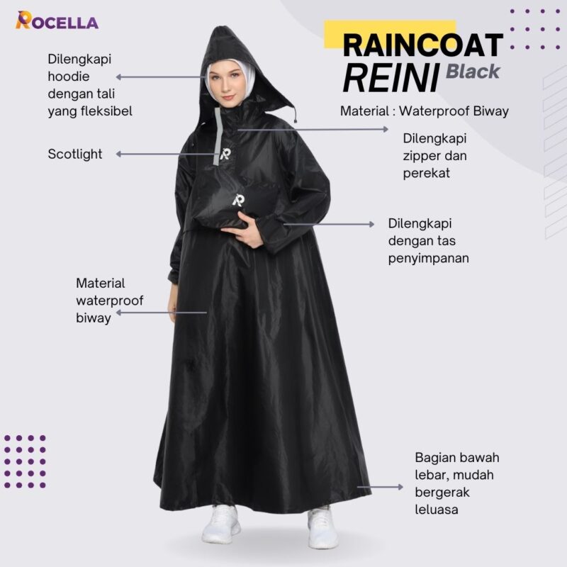 ROCELLA - RAINCOAT REINI BLACK