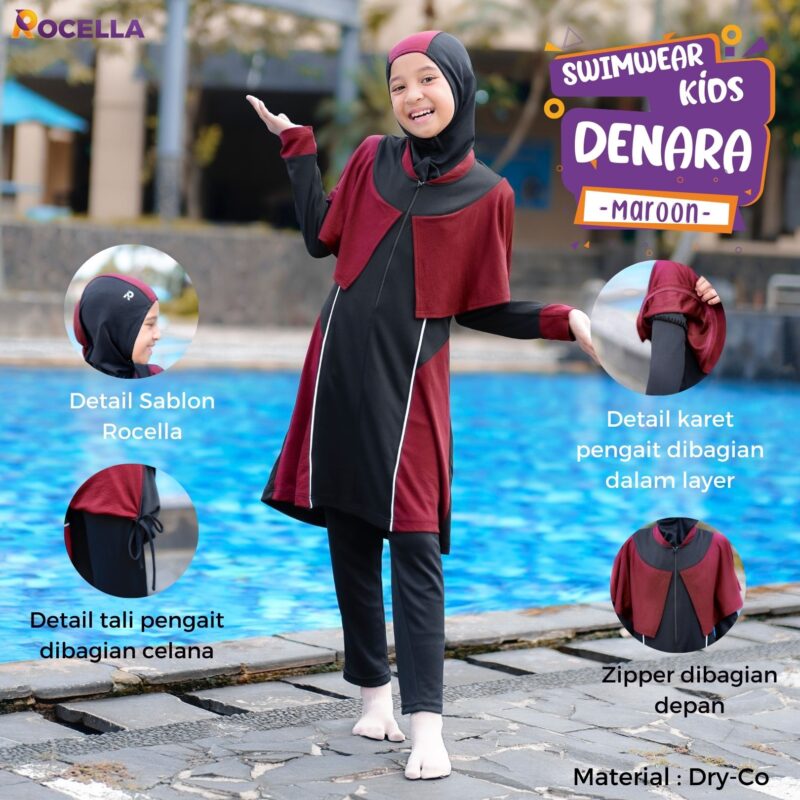 ROCELLA - SWIMWEAR KIDS DENARA - MAROON