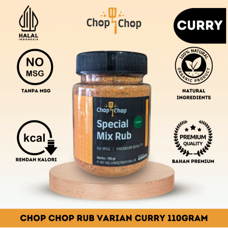 Chopchop Rub Kombinasi 3 Varian - Ori, Curry, Spicy Bumbu Marinasi Rendah Kalori