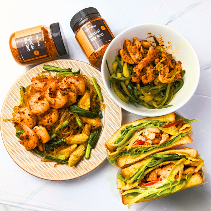 Chopchop Rub Kombinasi 3 Varian - Ori, Curry, Spicy Bumbu Marinasi Rendah Kalori